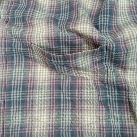 Cutter & Buck Mens Shirt Button Up Brown XL Plaid Long Sleeve Pocket Collar - Picture 6 of 12